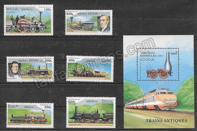 valor y precio Colección sellos locomotoras de vapor 1997