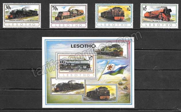 valor y precio Colección sellos locomotoras Lesotho