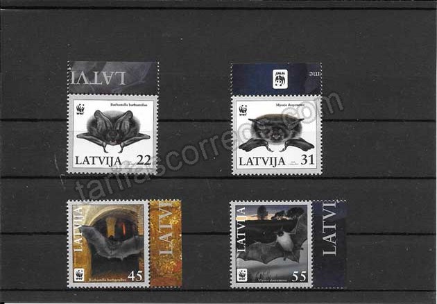 valor y precio Colección Sellos  serie de fauna - murciélagos