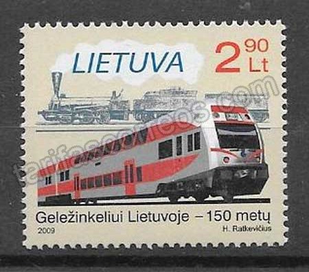 Filatelia trenes Lituania 2009