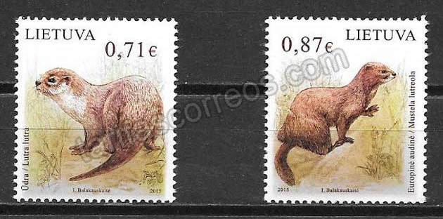 enviar paquetes desde - valor sellos fauna Lituania 2015