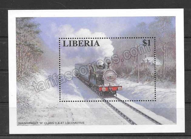 Filatelia sellos trenes Liberia-1996-02
