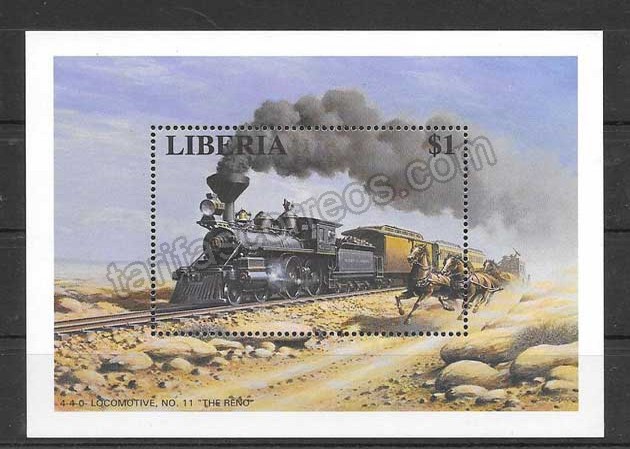 Filatelia sellos trenes Liberia-1996-03