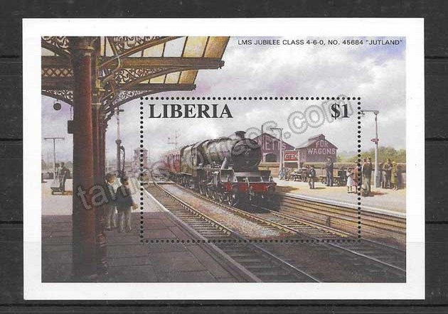 Filatelia sellos trenes Liberia-1996-04