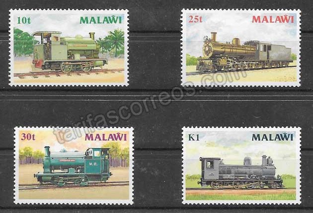 Filatelia sellos trenes locomotoras a vapor 1987