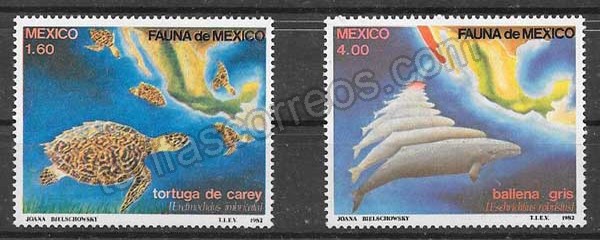 valor y precio Colección sellos fauna México 1982