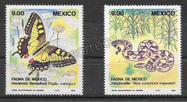 enviar paquetes desde - valor sellos fauna México 1983