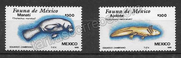 enviar paquetes desde - valor sellos fauna MÉXICO 1988