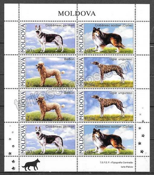 Filatelia perros Moldavia 2006