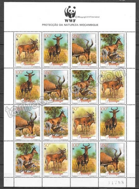 enviar paquetes desde - valor sellos fauna Monzambique 1991
