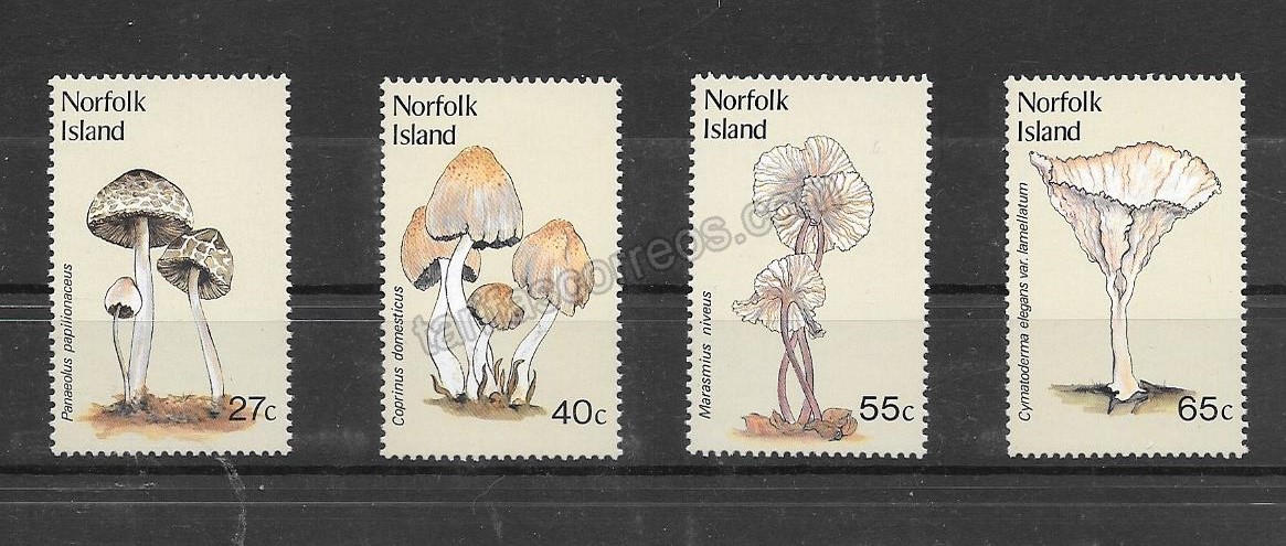 enviar paquetes desde - valor sellos serie del tema hongos de Norfolk Island
