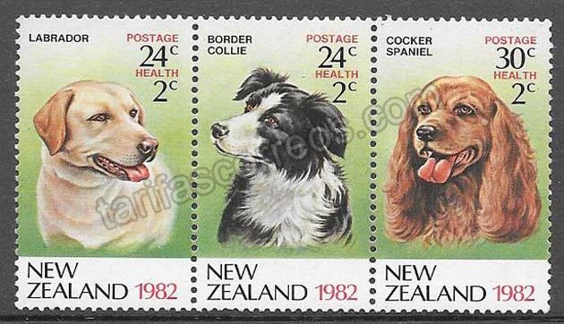valor y precio Colección sellos perros Nueva Zelanda 1982