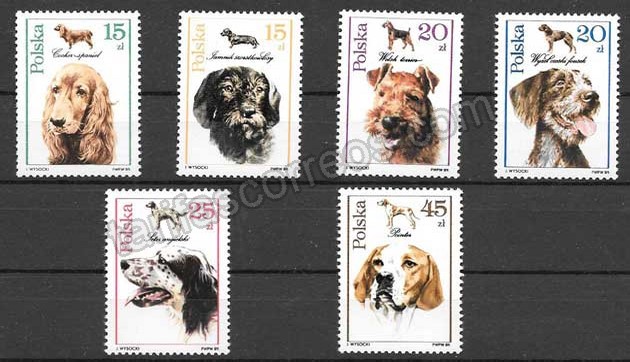 Estampilla razas de perros Polonia 1989