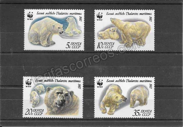 Filatelia sellos serie protegida oso polar