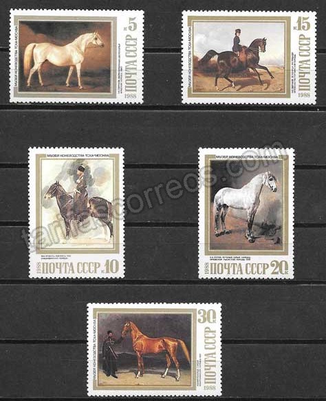 Filatelia sellos fauna caballos de 1988