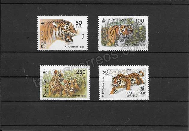 Filatelia sellos serie fauna protegida- tigre