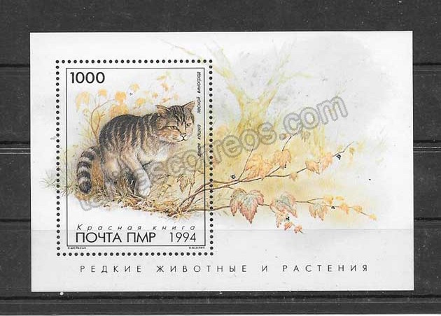 enviar paquetes desde - valor sellos hojita fauna - gato Rusia