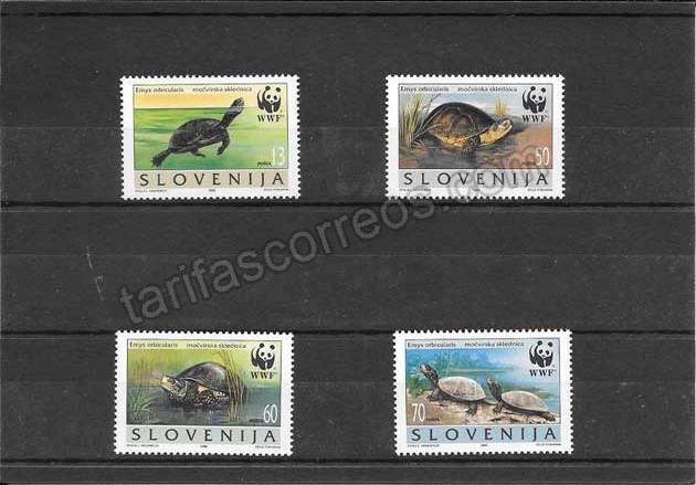 enviar paquetes desde - valor sellos Filatelia serie de tortugas en su hábitat
