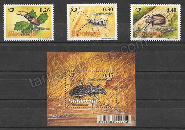 enviar paquetes desde - valor sellos filatelia fauna insectos Eslovenia 2009
