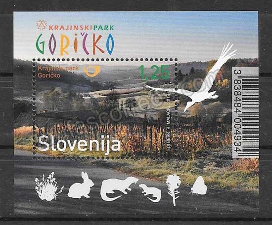 enviar paquetes desde - valor sellos parque natural Eslovenia 2012