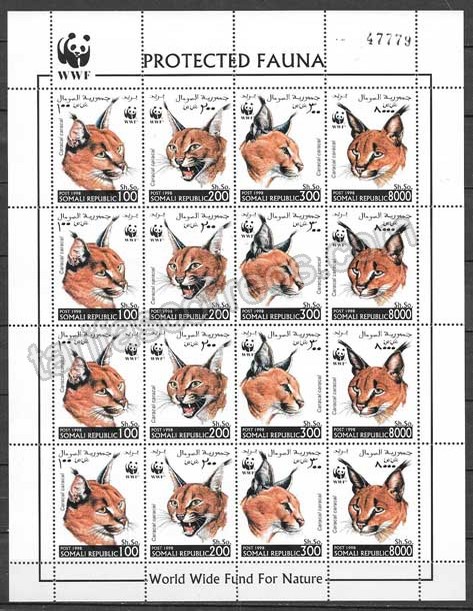 enviar paquetes desde - valor sellos fauna Somalia 1998