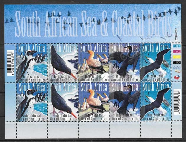 valor y precio Colección sellos diversas aves Sudáfrica 2009