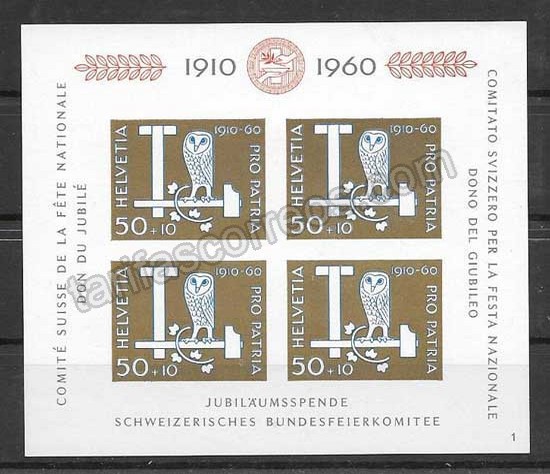Filatelia sellos fauna de Suiza 1990
