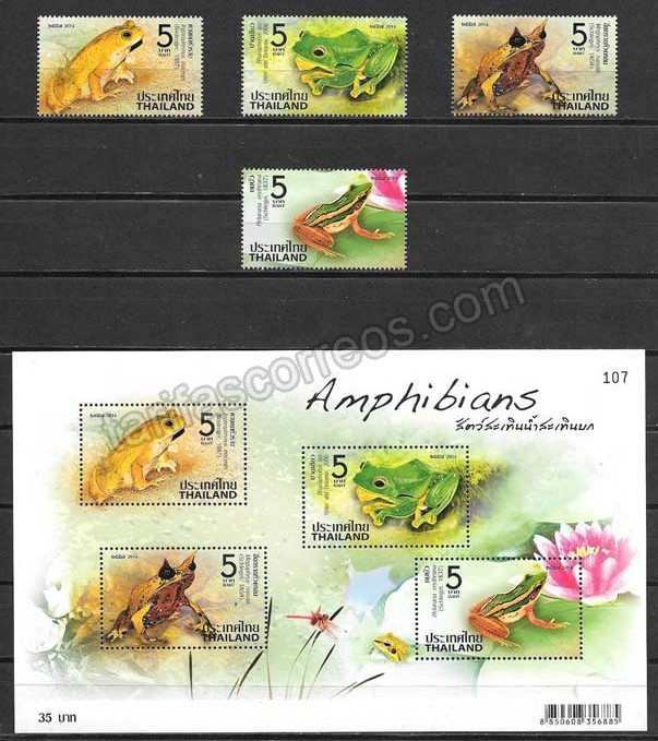 enviar paquetes desde - valor sellos fauna Tailandia 2014