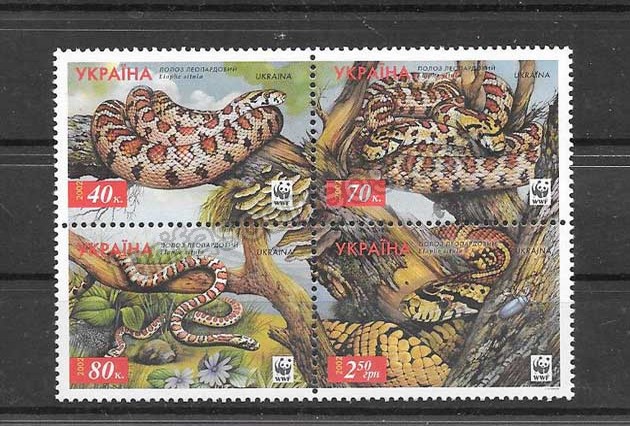 enviar paquetes desde - valor sellos fauna protegida de Ucrania 2002