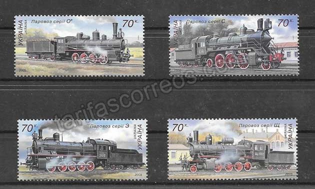 enviar paquetes desde - valor sellos locomotoras  vapor de Ucrania