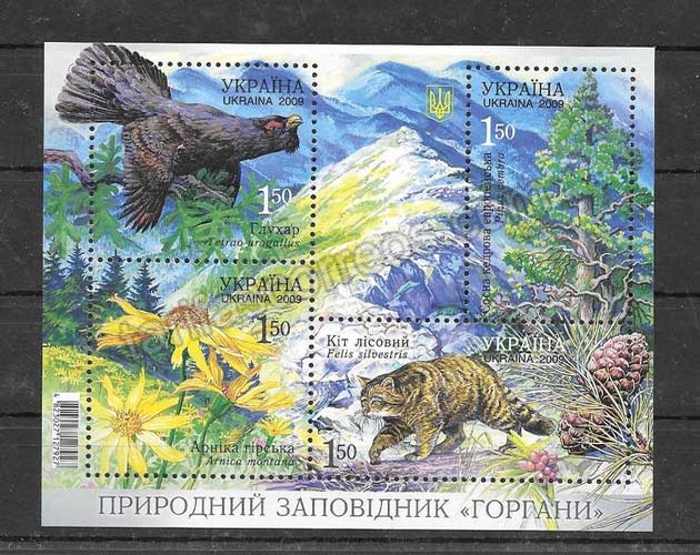 enviar paquetes desde - valor sellos Filatelia hojita reserva natural de Gorgany