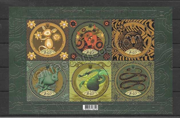 Filatelia sellos animales del calendario chino