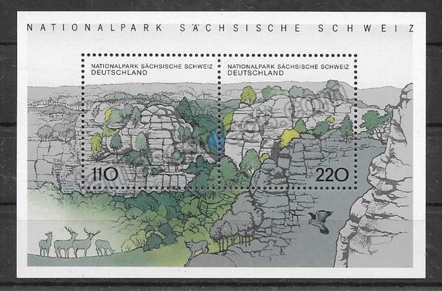 enviar paquetes desde - valor sellos Filatelia parque natural de Alemania 1998