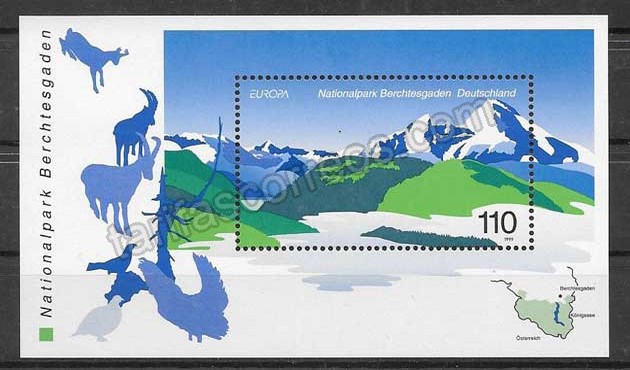 enviar paquetes desde - valor sellos Filatelia parques natural de Berchtesgaden
