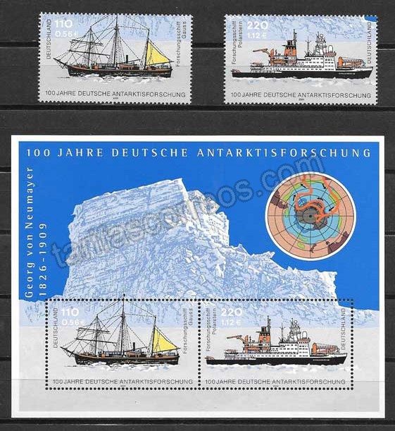 Filatelia sellos Exploración al Antartido