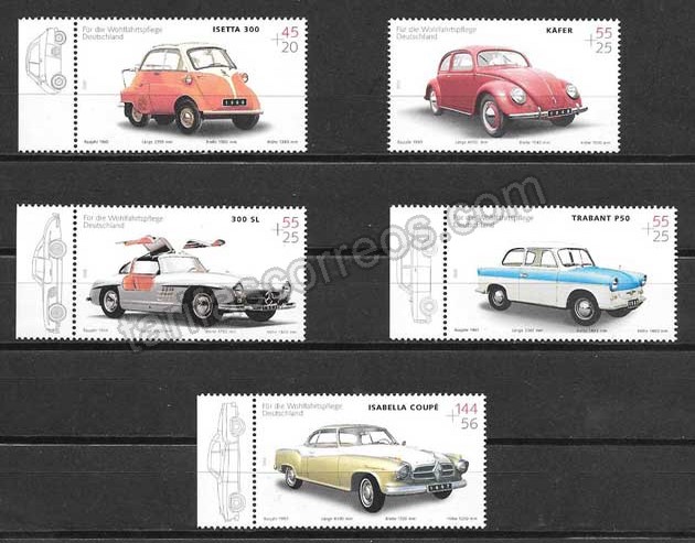 Filatelia sellos automóviles alemanes 2002