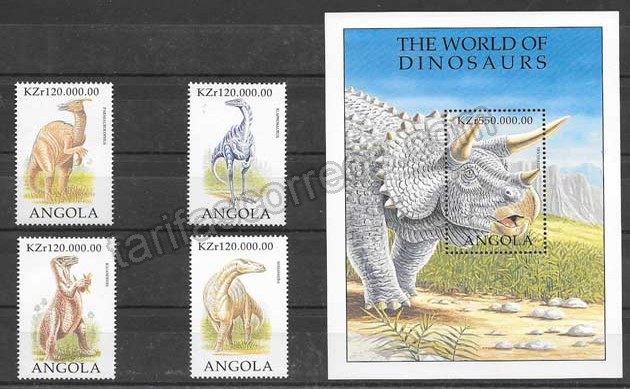 Filatelia Angola-dinosaurios-1998-04