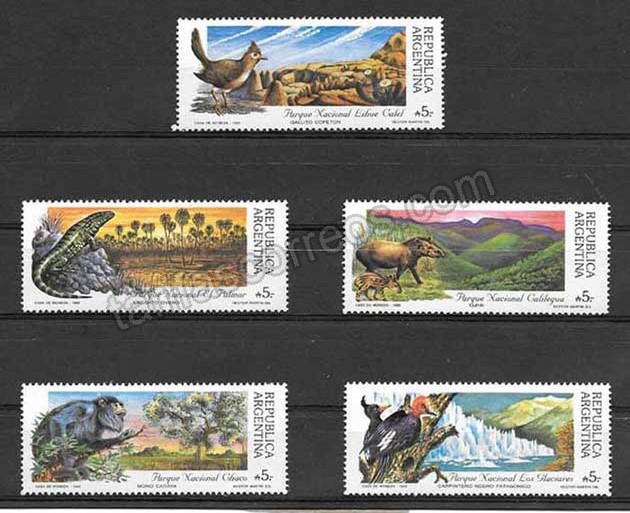 enviar paquetes desde - valor sellos parques naturales Argentina 1989