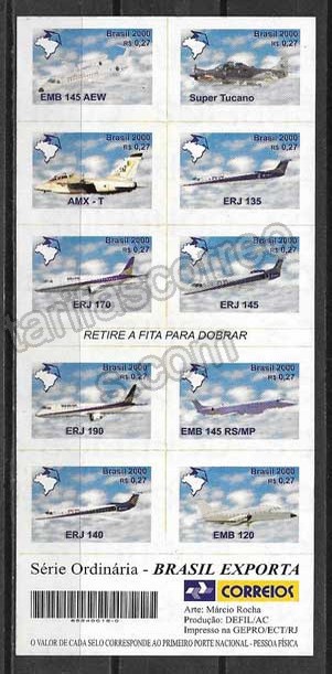 comprar Estampillas aviones Brasil 2000