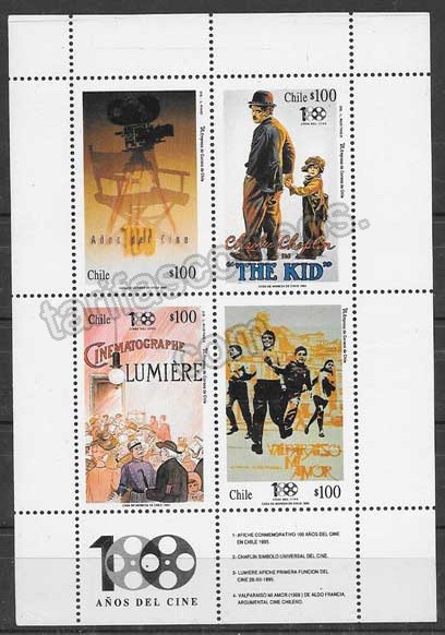 enviar paquetes desde - valor sellos cine Chile 1995