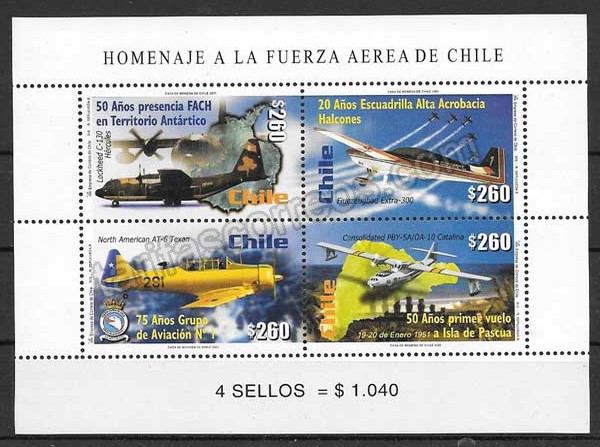 enviar paquetes desde - valor sellos transporte Chile 1991