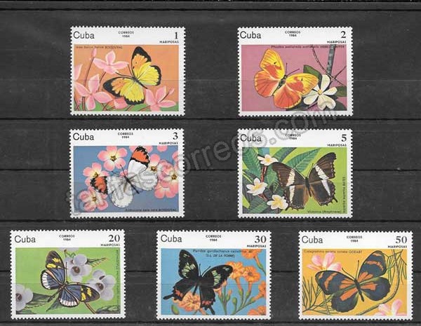 enviar paquetes desde - valor sellos mariposas Cuba 1984