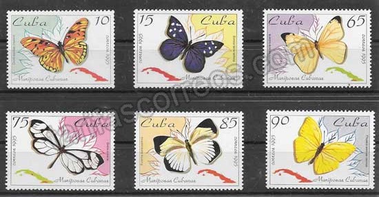 valor y precio Colección sellos mariposas de Cuba 1995