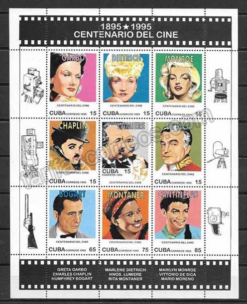  Colección sellos Cine Cuba-1995-01