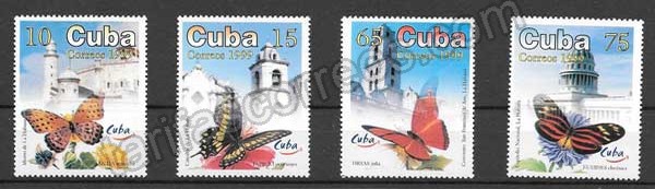 enviar paquetes desde - valor sellos Filatelia fauna  mariposas Cuba 1999