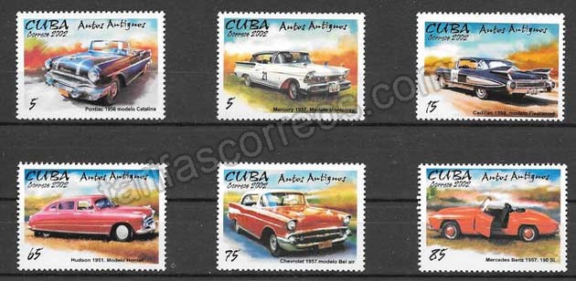 valor y precio Colección sellos automóviles antiguos Cuba 2002
