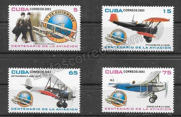 valor y precio Colección sellos transporte aéreo Cuba 2003