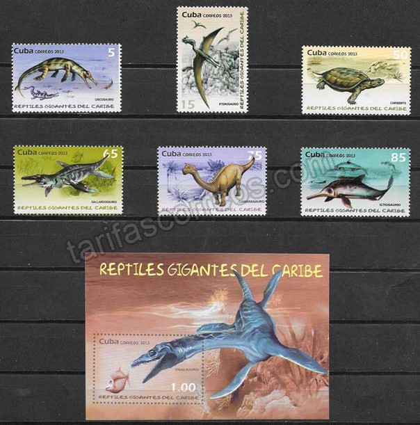 enviar paquetes desde - valor sellos fauna animales prehistóricos Cuba