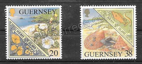enviar paquetes desde - valor sellos Filatelia  fauna y flora Guernsey 1999