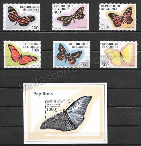 enviar paquetes desde - valor sellos mariposas Guinea-1998-01